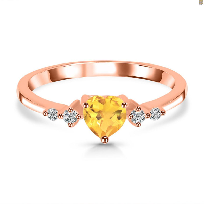 Citrine & White Topaz Ring CIT-RR-424.