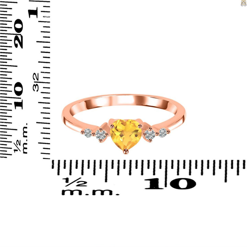 Citrine & White Topaz Ring CIT-RR-424.