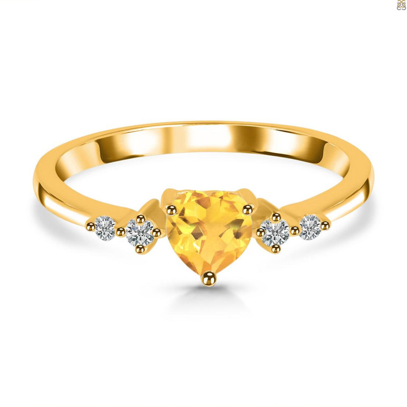 Citrine & White Topaz Ring CIT-RR-424.