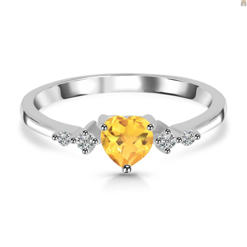 Citrine & White Topaz Ring CIT-RR-424.