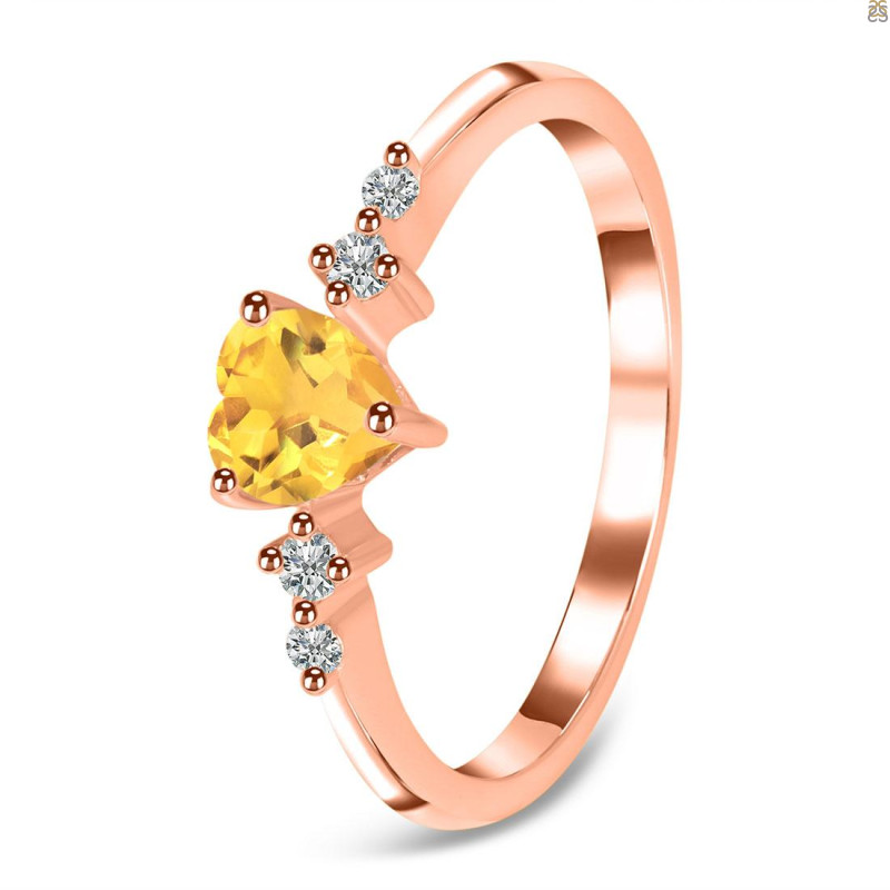 Citrine & White Topaz Ring CIT-RR-424.