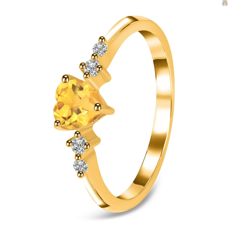 Citrine & White Topaz Ring CIT-RR-424.