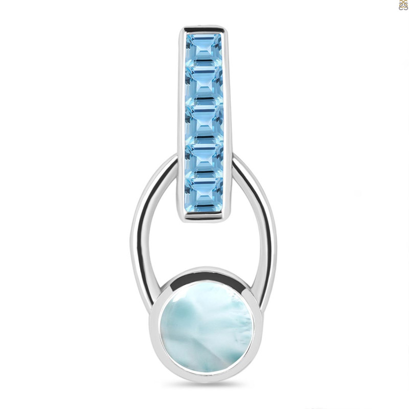 Close Out Larimar & Blue Topaz Pendant LAR-CO-RDP-46.