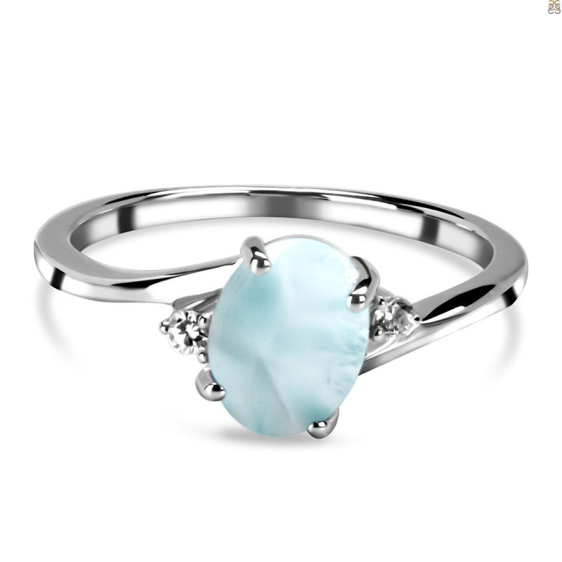 Close Out Larimar & White Topaz Ring LAR-CO-RDR-209.