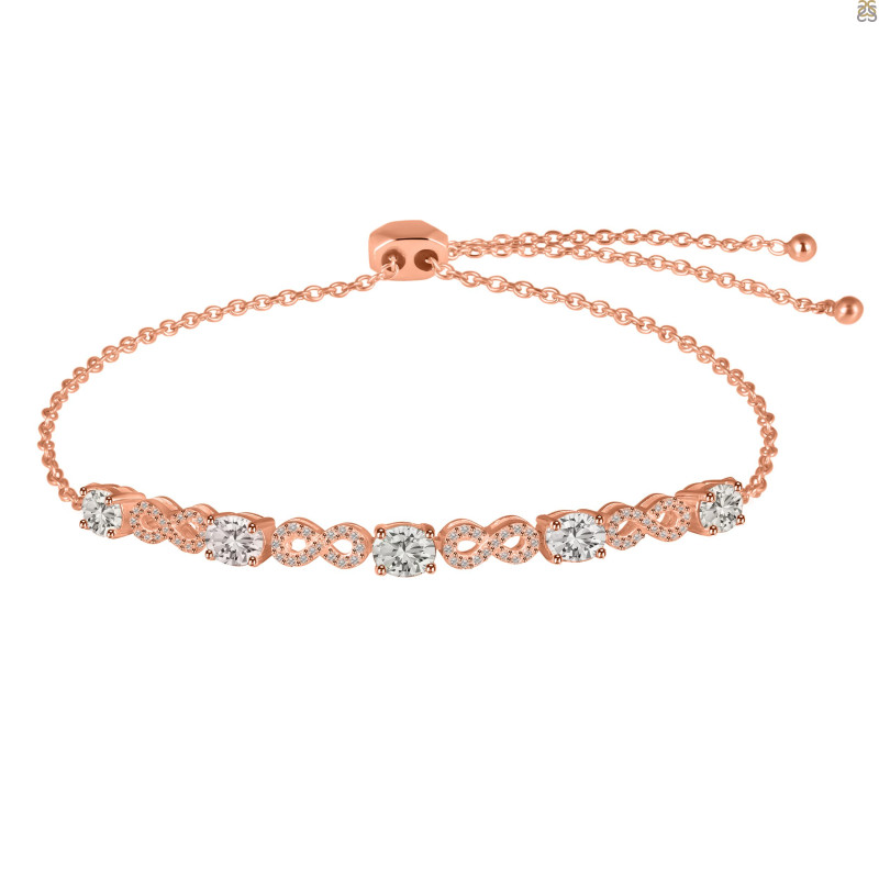 Crystal & White Topaz Bracelet With Adjustable Camera Lock CST-RDB-126.