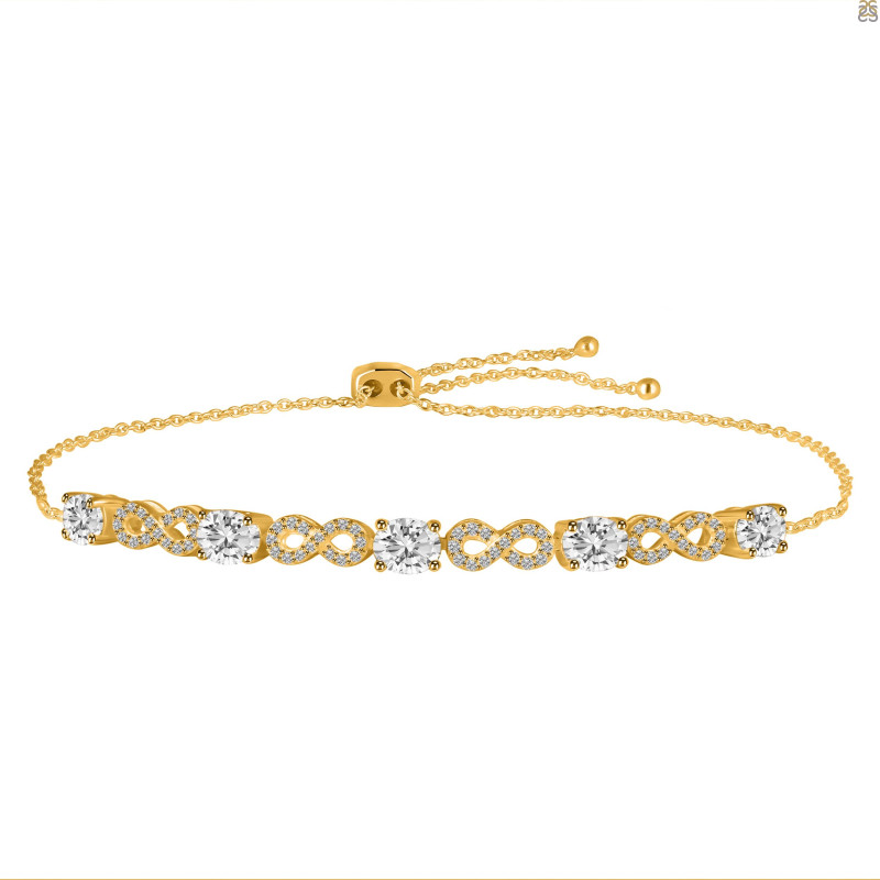 Crystal & White Topaz Bracelet With Adjustable Camera Lock CST-RDB-126.
