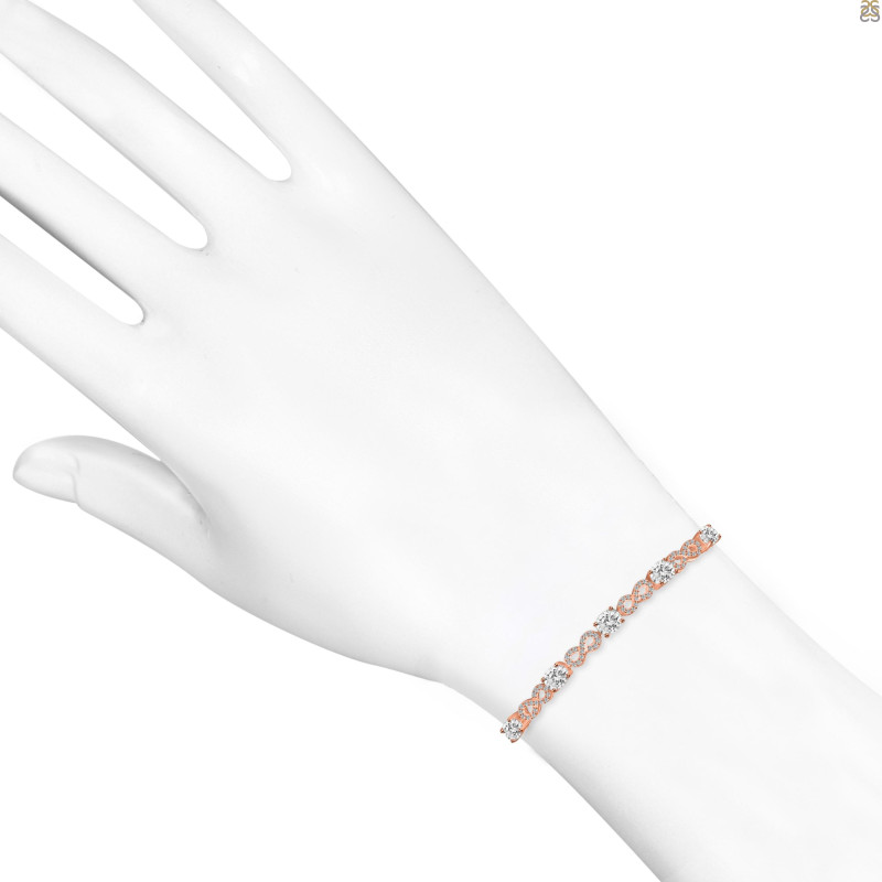 Crystal & White Topaz Bracelet With Adjustable Camera Lock CST-RDB-126.