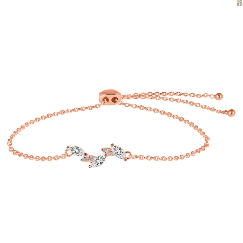 Crystal & White Topaz Bracelet With Adjustable Camera Lock CST-RDB-143.