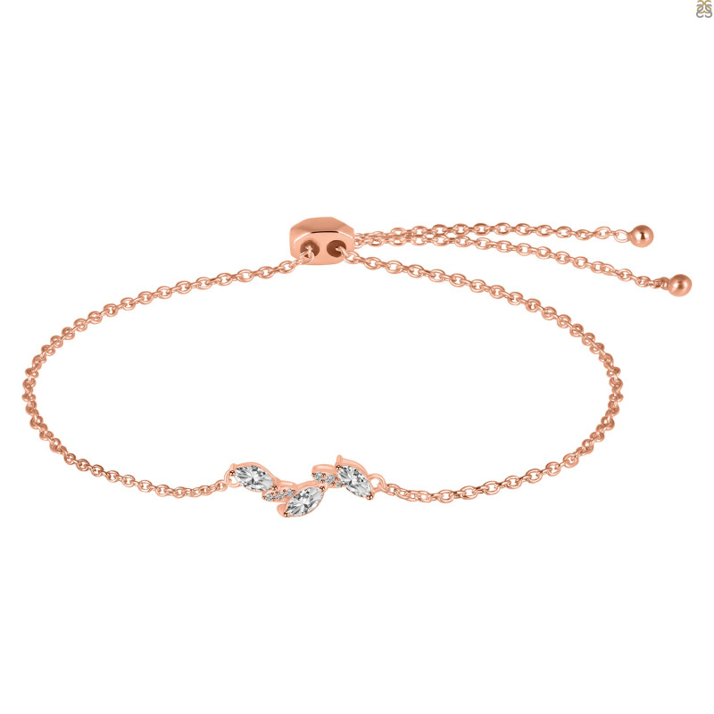 Crystal & White Topaz Bracelet With Adjustable Camera Lock CST-RDB-143.