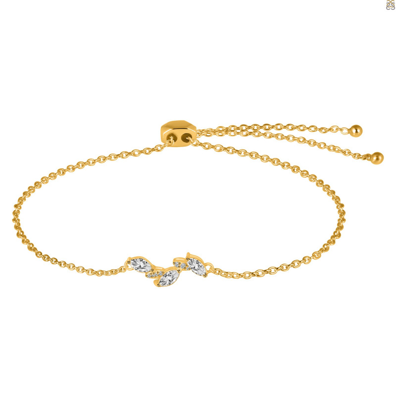 Crystal & White Topaz Bracelet With Adjustable Camera Lock CST-RDB-143.
