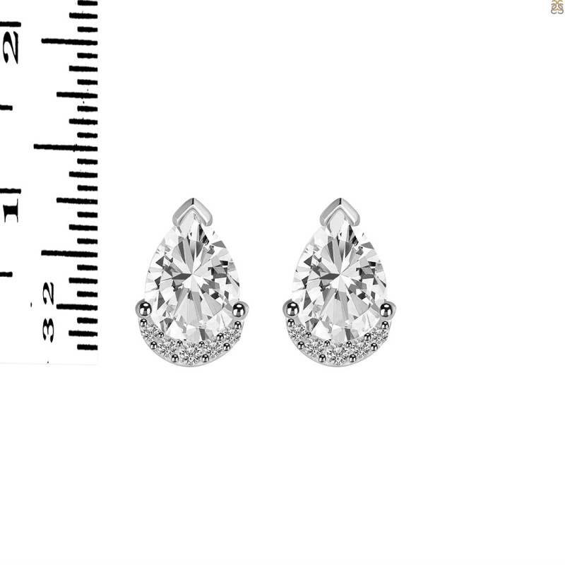Crystal & White Topaz Stud Earring CST-RDE-1262.