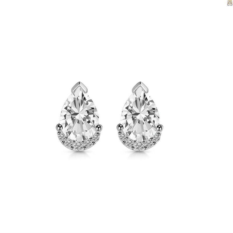 Crystal & White Topaz Stud Earring CST-RDE-1262.