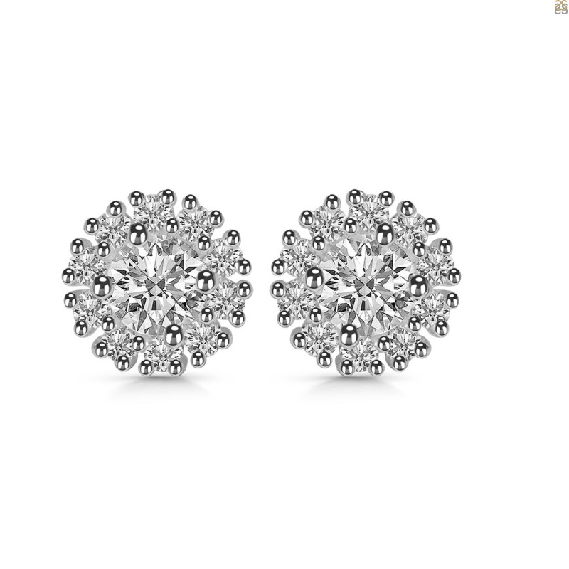 Crystal & White Topaz Stud Earring CST-RDE-1268.