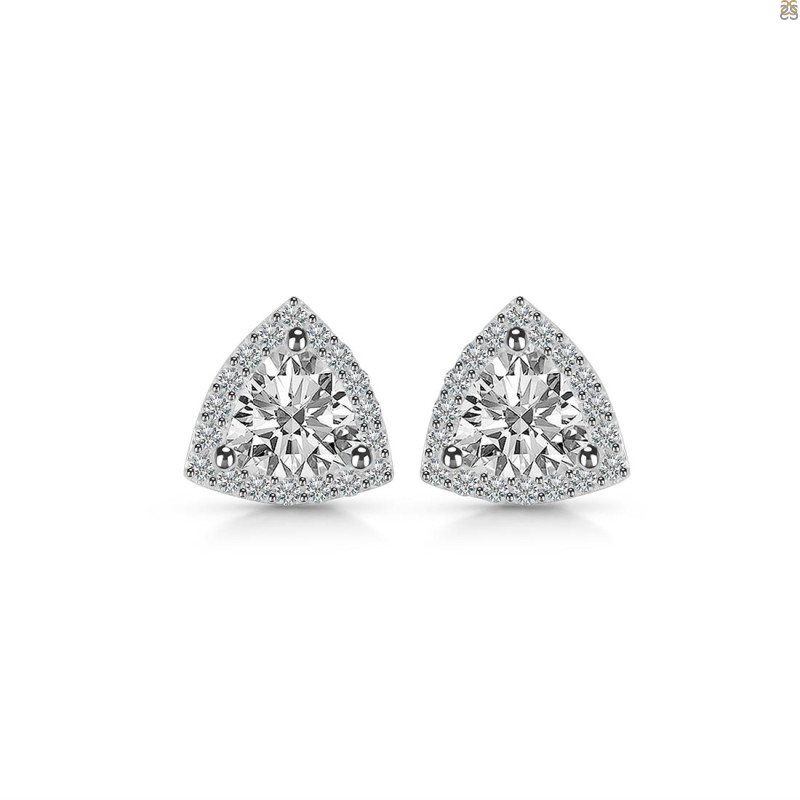 Crystal & White Topaz Stud Earring CST-RDE-1269.