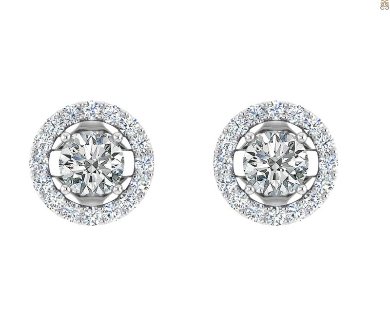 Crystal & White Topaz Stud Earring CST-RDE-984.