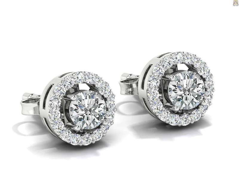 Crystal & White Topaz Stud Earring CST-RDE-984.