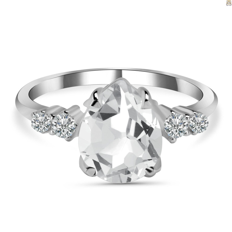 Crystal & White Topaz Ring CST-RDR-2216.