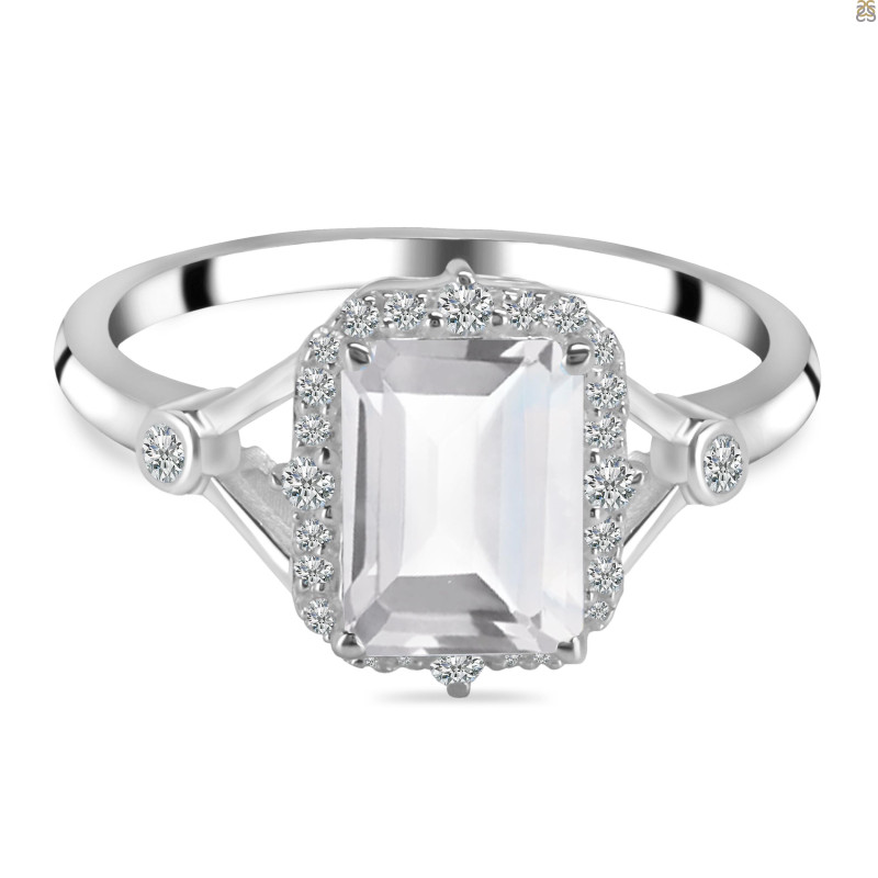 Crystal & White Topaz Ring CST-RDR-2252.