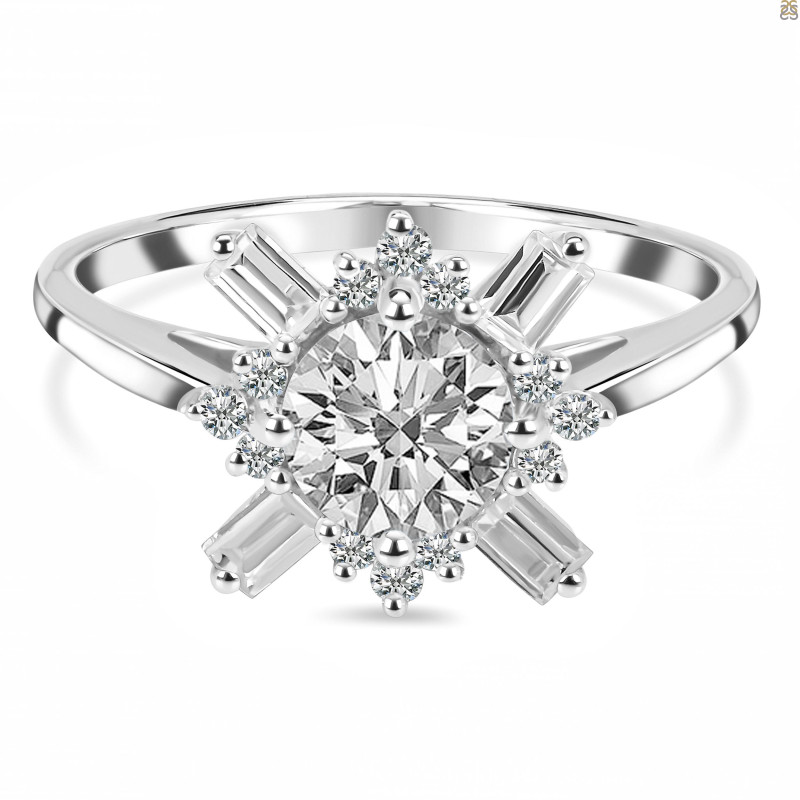 Crystal & White Topaz Ring CST-RDR-2264.