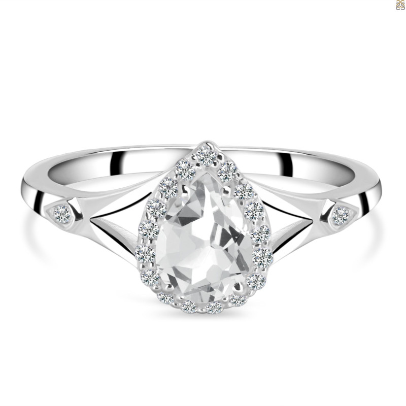 Crystal & White Topaz Ring CST-RDR-2271.