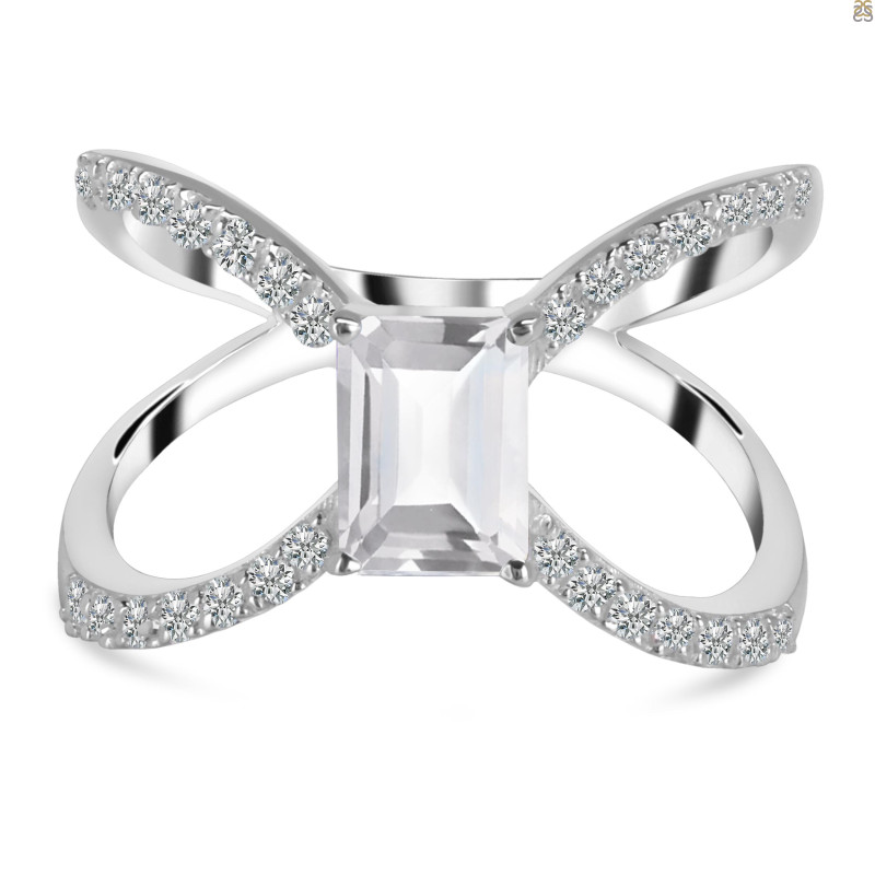 Crystal & White Topaz Ring CST-RDR-2293.