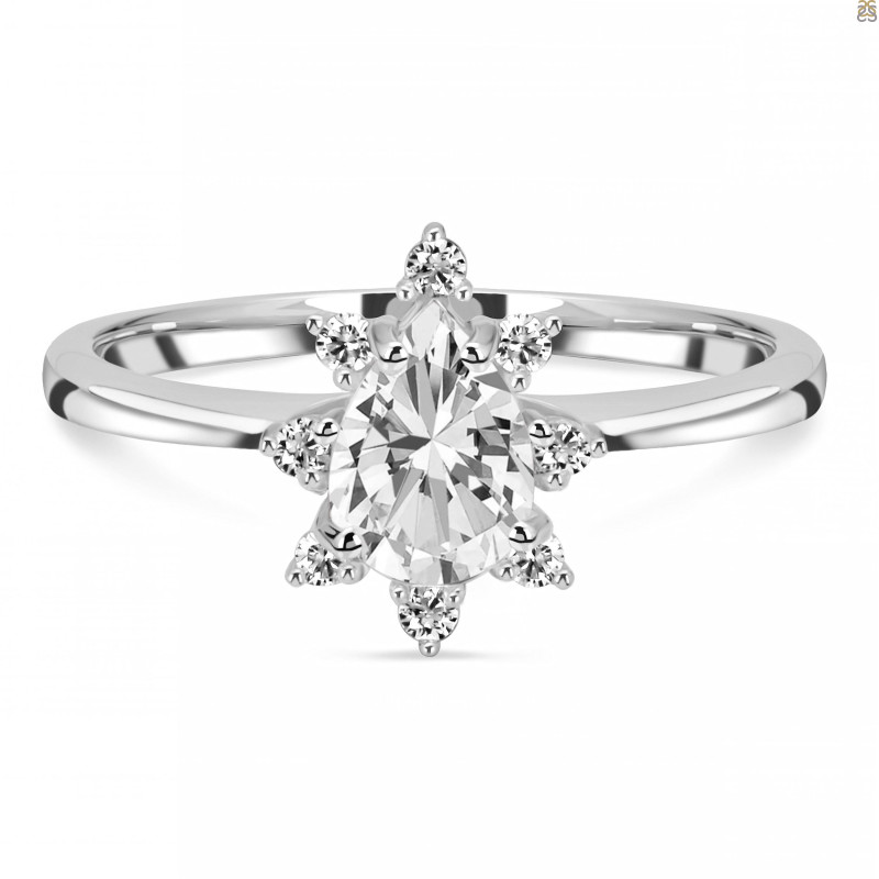 Crystal & White Topaz Ring CST-RDR-2305.