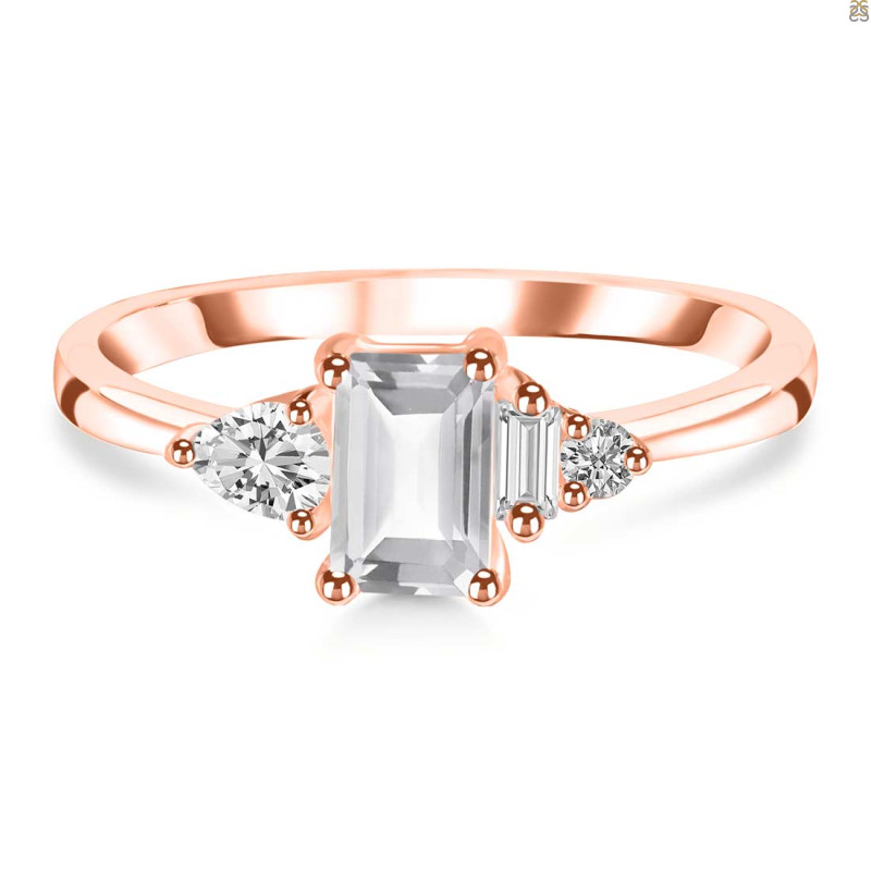 Crystal & White Topaz Ring CST-RDR-2397.