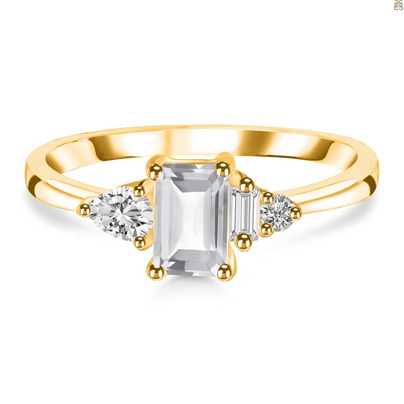 Crystal & White Topaz Ring CST-RDR-2397.
