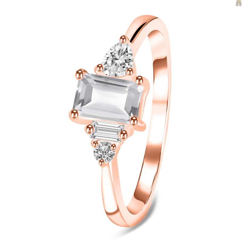 Crystal & White Topaz Ring CST-RDR-2397.