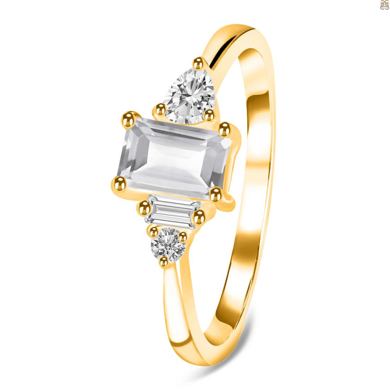 Crystal & White Topaz Ring CST-RDR-2397.