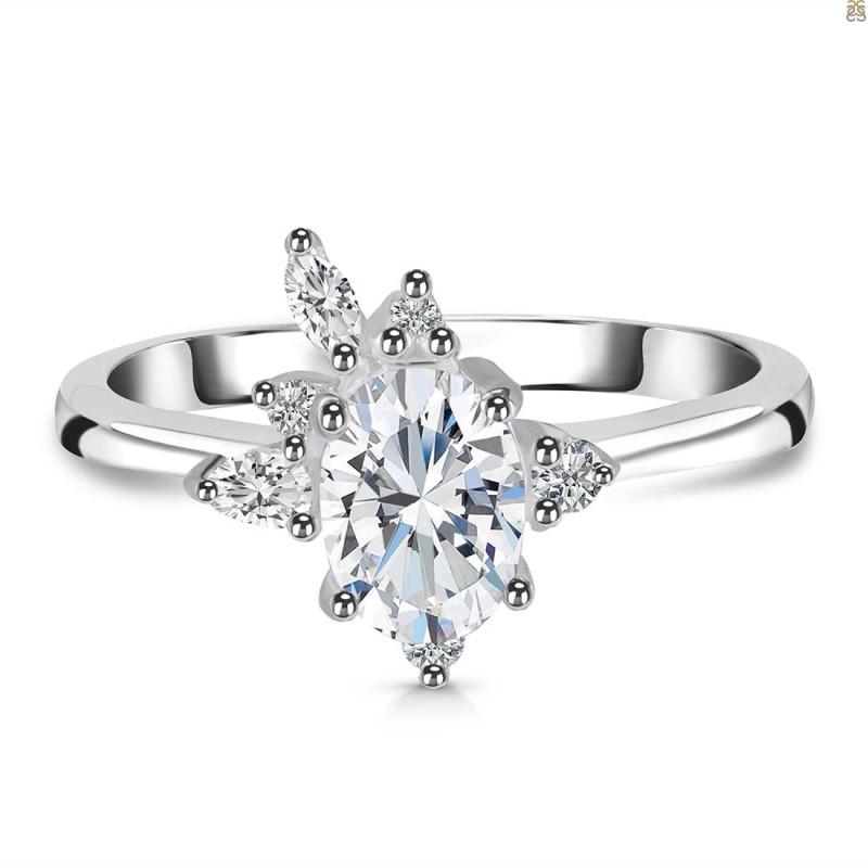 Crystal & White Topaz Ring CST-RDR-2398.