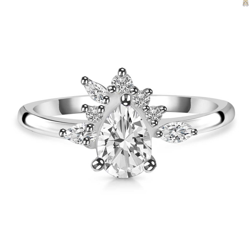 Crystal & White Topaz Ring CST-RDR-2431.