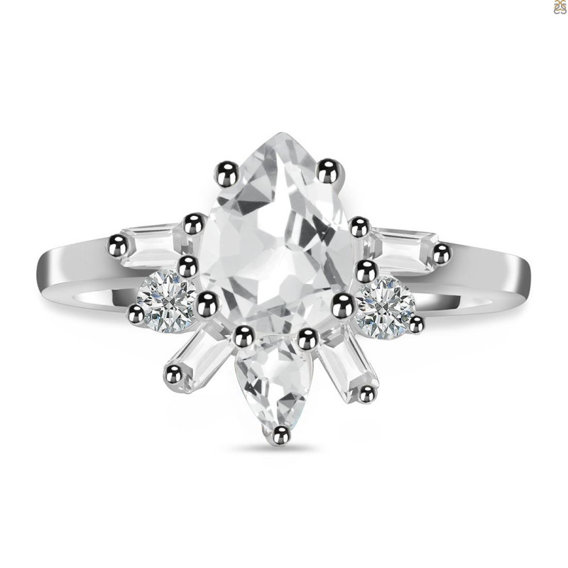 Crystal & White Topaz Ring CST-RDR-2521.