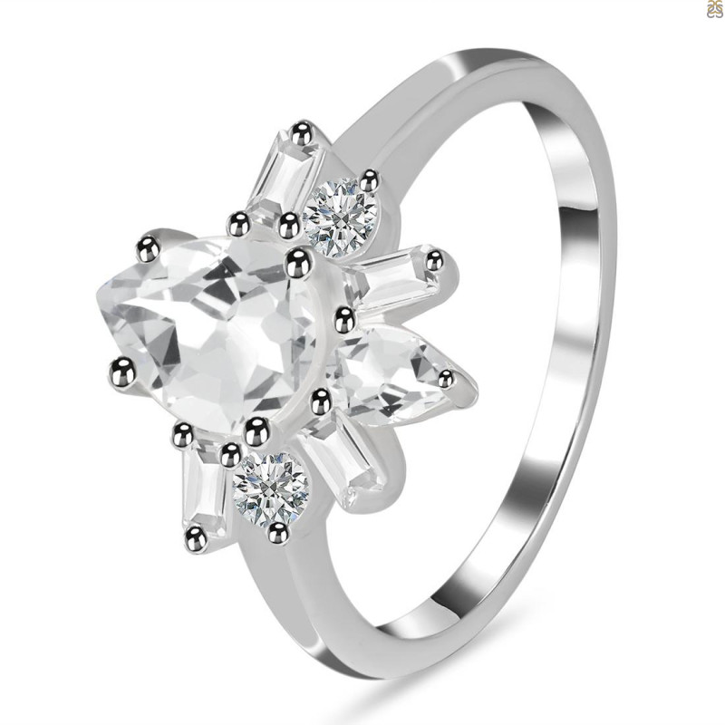 Crystal & White Topaz Ring CST-RDR-2521.