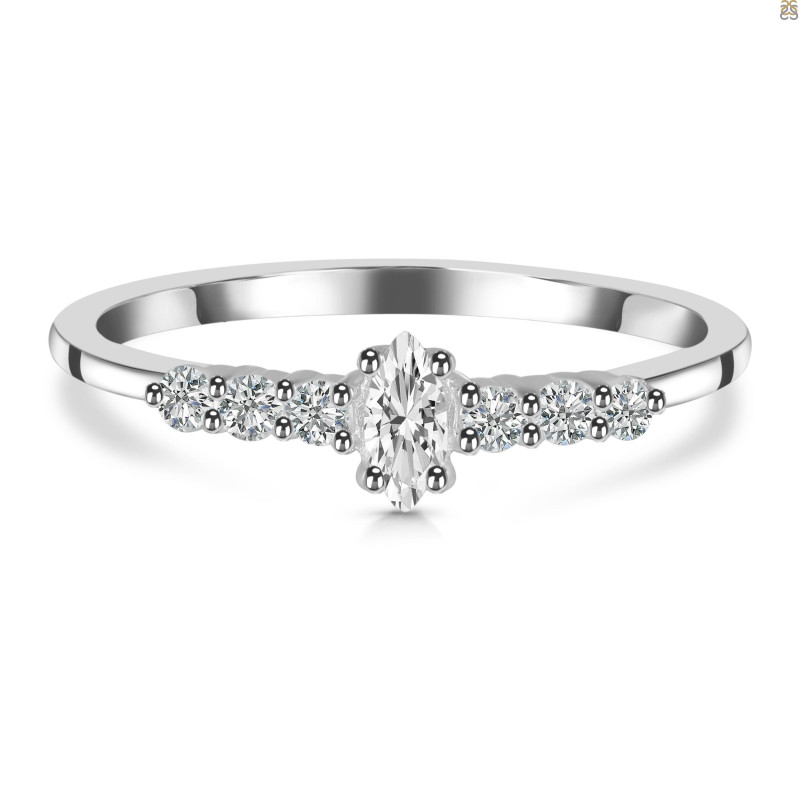 Crystal & White Topaz Ring CST-RDR-2532.