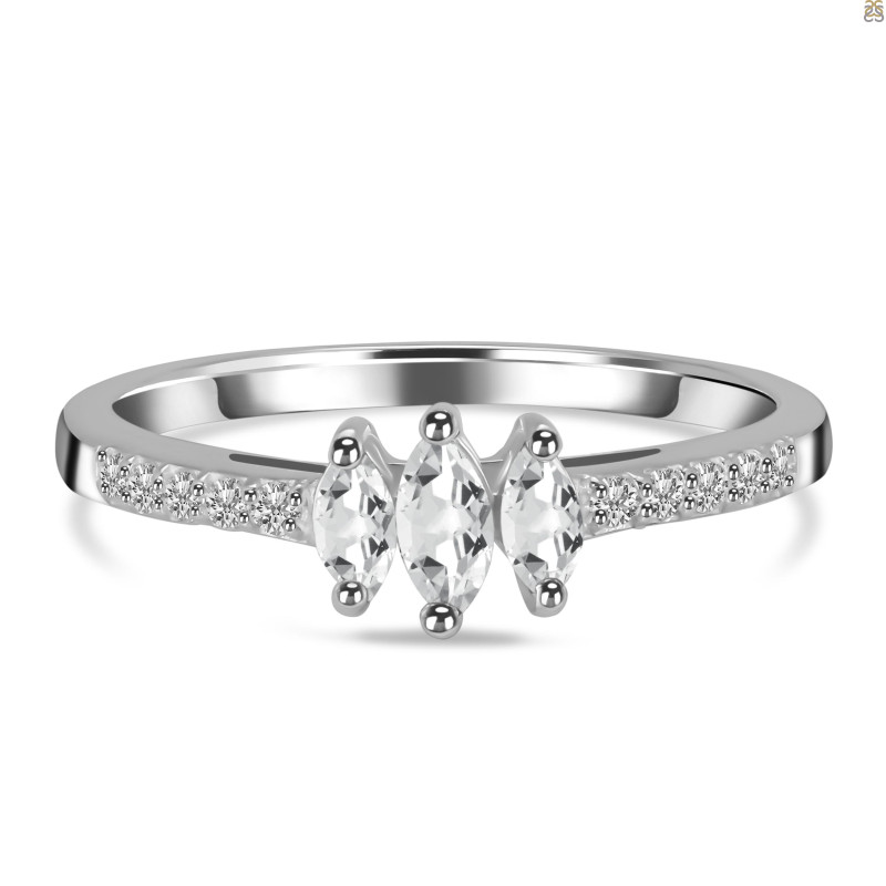 Crystal & White Topaz Ring CST-RDR-2540.