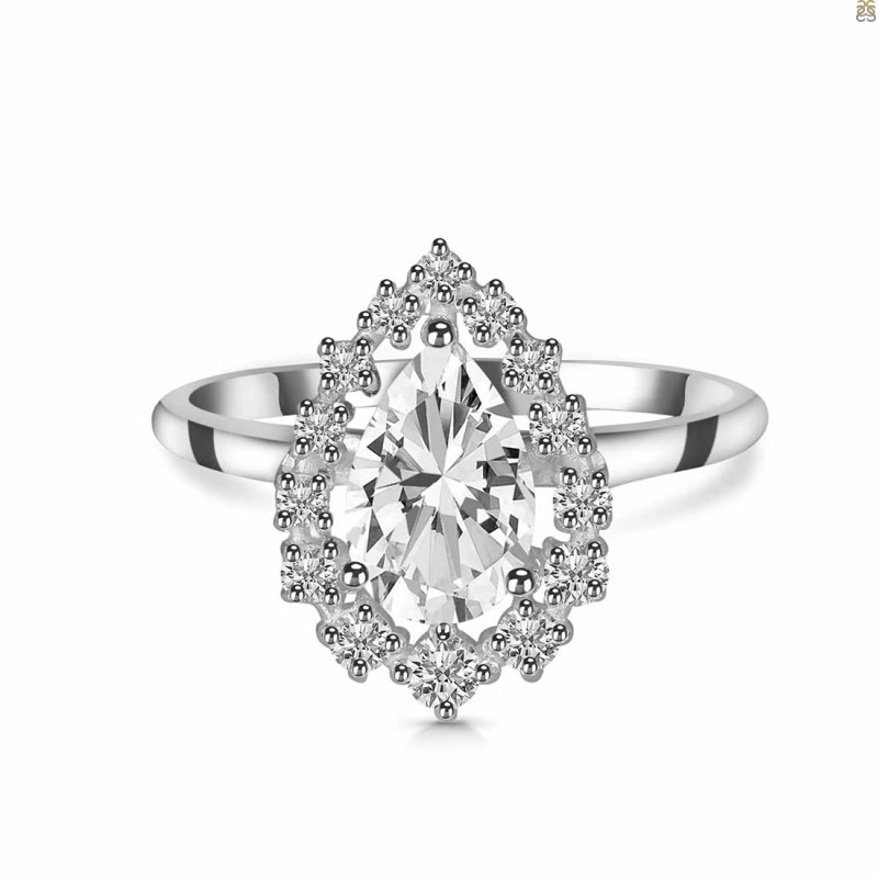 Crystal & White Topaz Ring CST-RDR-2770.