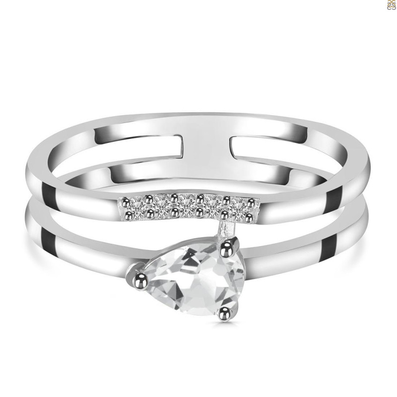 Crystal & White Topaz Ring CST-RDR-2862.