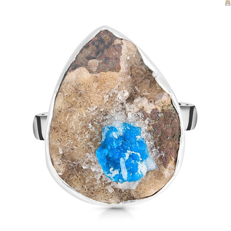Cavansite Adjustable Ring-ADJ-R CVS-2-84