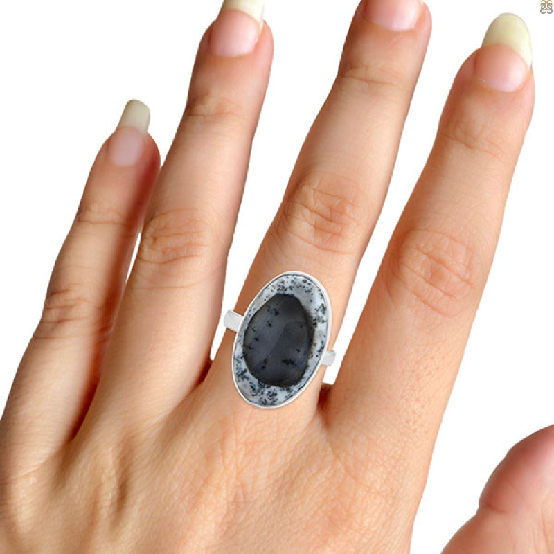 Dendritic Agate Adjustable Ring-ADJ-R