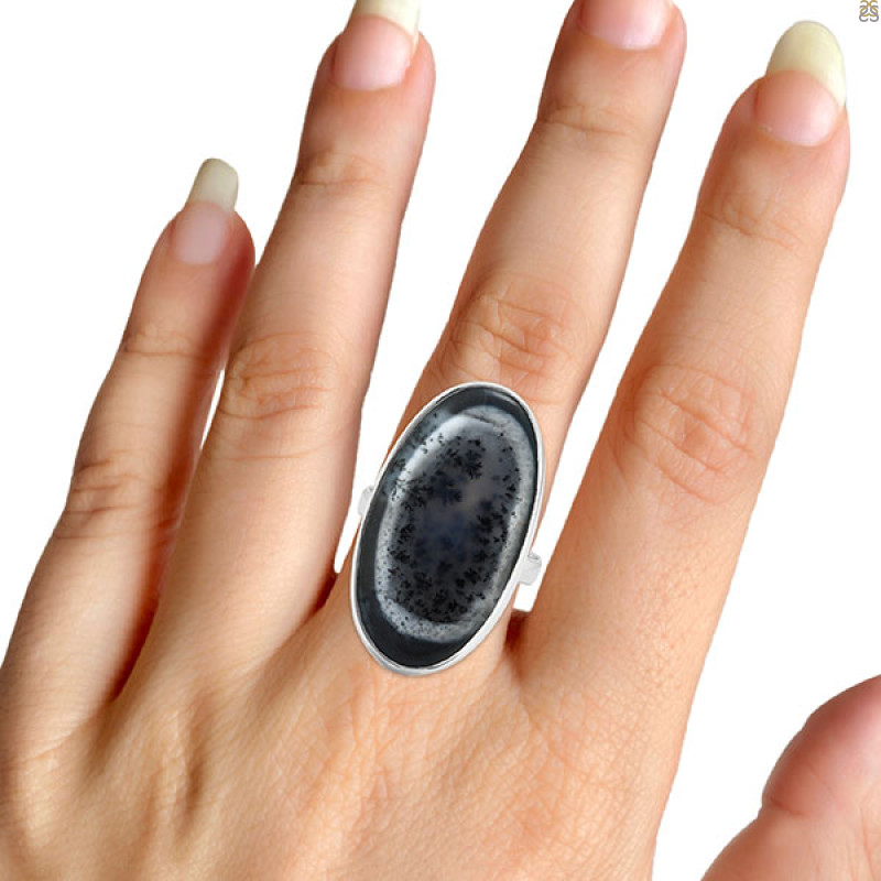 Dendritic Agate Adjustable Ring-ADJ-R