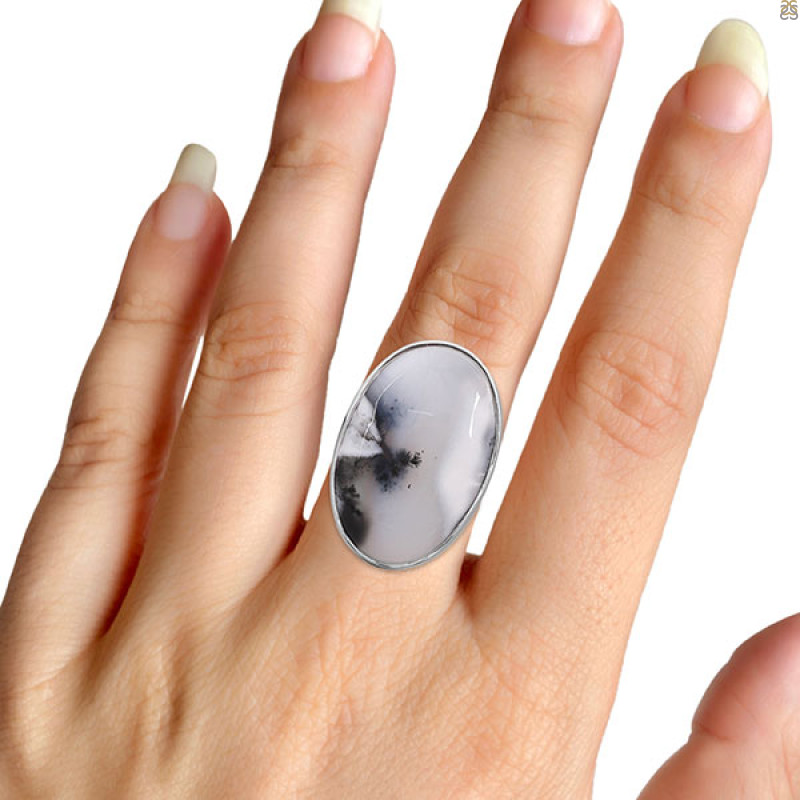 Dendritic Agate Ring-R-Size-6 DDA-2-6