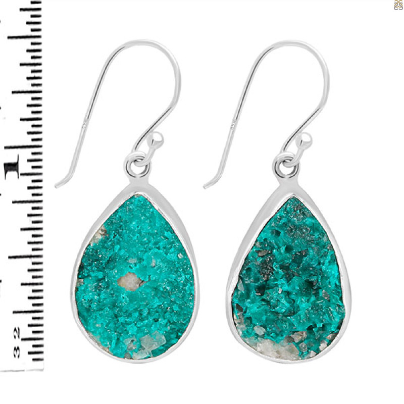 Dioptase Druzy Earring-E DPT-3-45