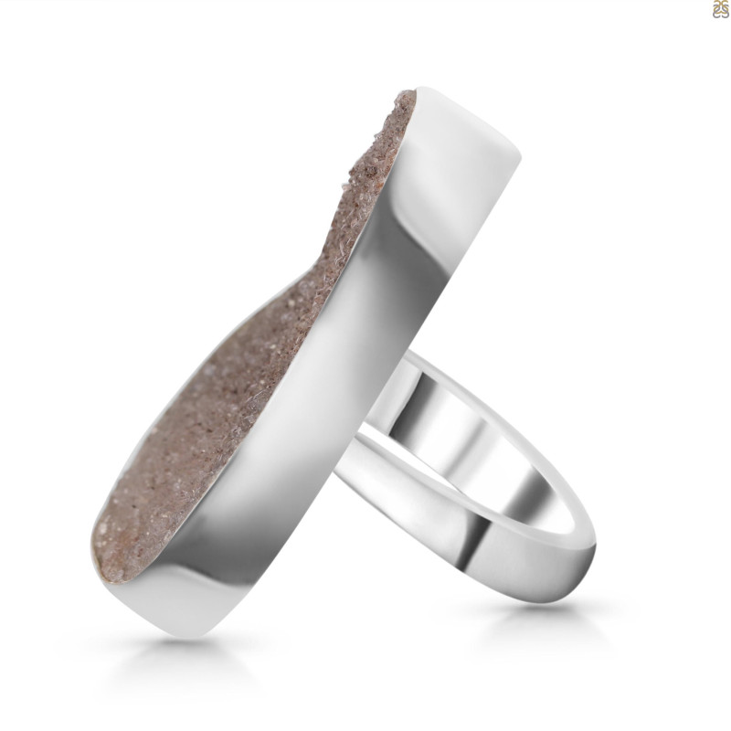 Natural Druzy Adjustable Ring-ADJ-R DRZ-2-1