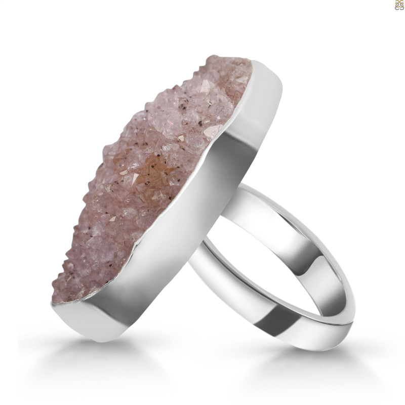 Natural Druzy Adjustable Ring-ADJ-R DRZ-2-15