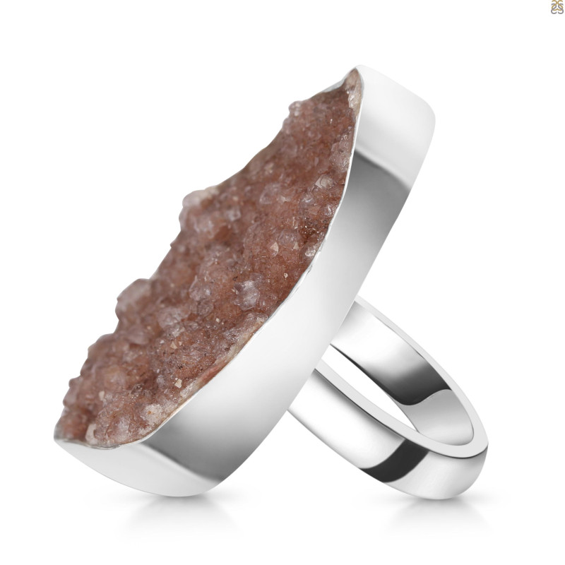 Natural Druzy Adjustable Ring-ADJ-R DRZ-2-18
