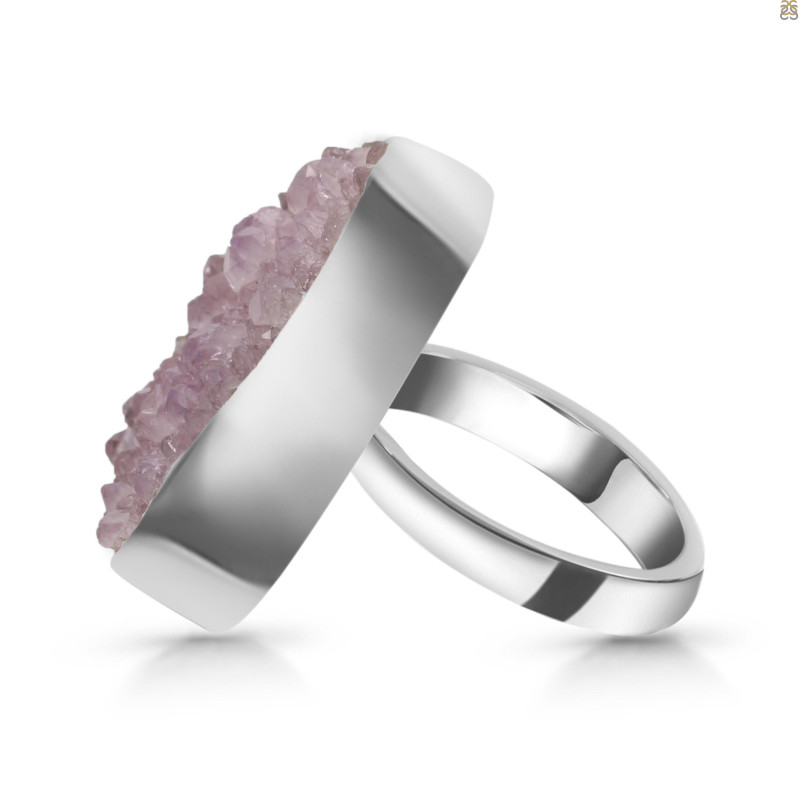 Natural Druzy Adjustable Ring-ADJ-R DRZ-2-21