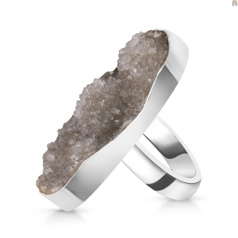 Natural Druzy Adjustable Ring-ADJ-R DRZ-2-26