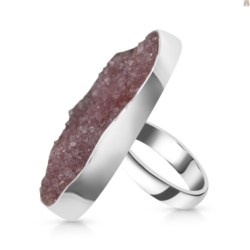 Natural Druzy Adjustable Ring-ADJ-R DRZ-2-7