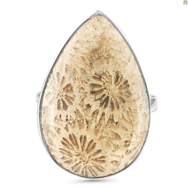 Fossilized Coral Adjustable Ring-ADJ-R FSC-2-13
